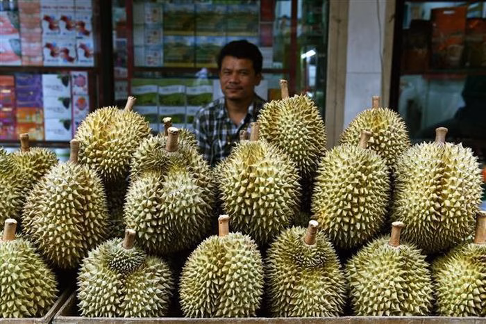 Sầu riêng được bày bán tại Bangkok, Thái Lan. Ảnh: AFP/TTXVN