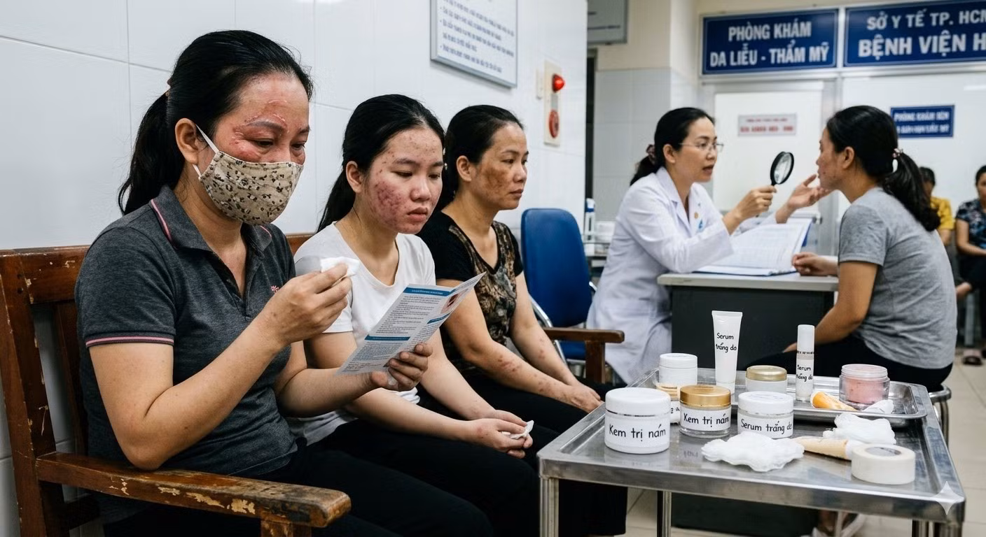 Hình ảnh minh họa cho công tác thanh tra, kiểm tra mỹ phẩm vi phạm quy định (Ảnh AI)